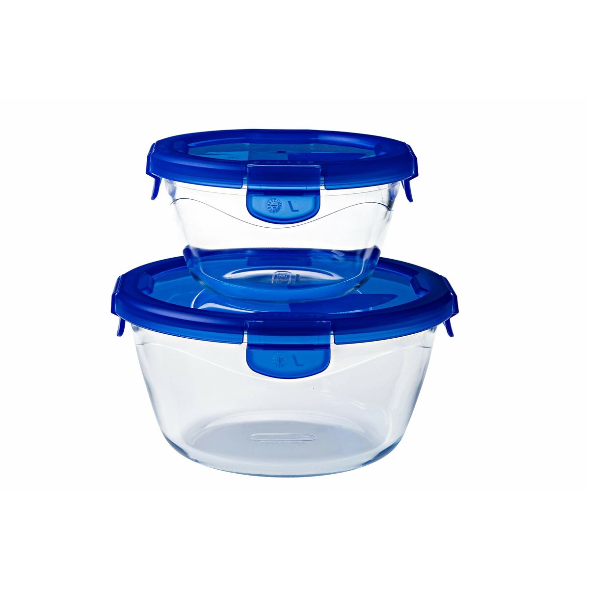 Recipiente Conservador de Alimentos Pyrex Azul Transparente Redonda 1,6 L (6 Piezas)
