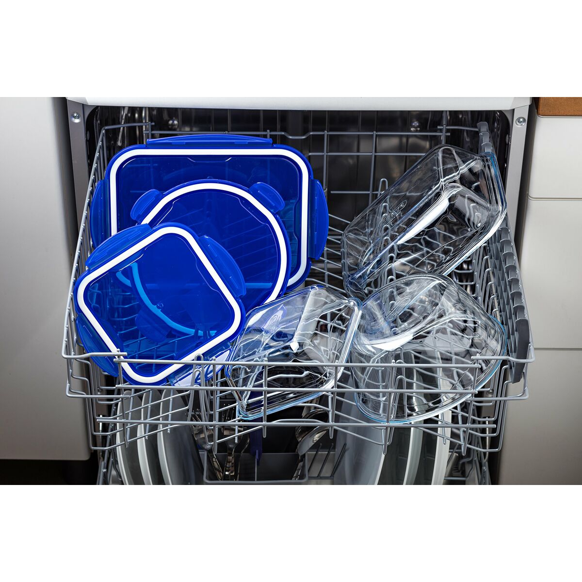 Recipiente Conservador de Alimentos Pyrex Azul Transparente Redonda 1,6 L (6 Piezas)