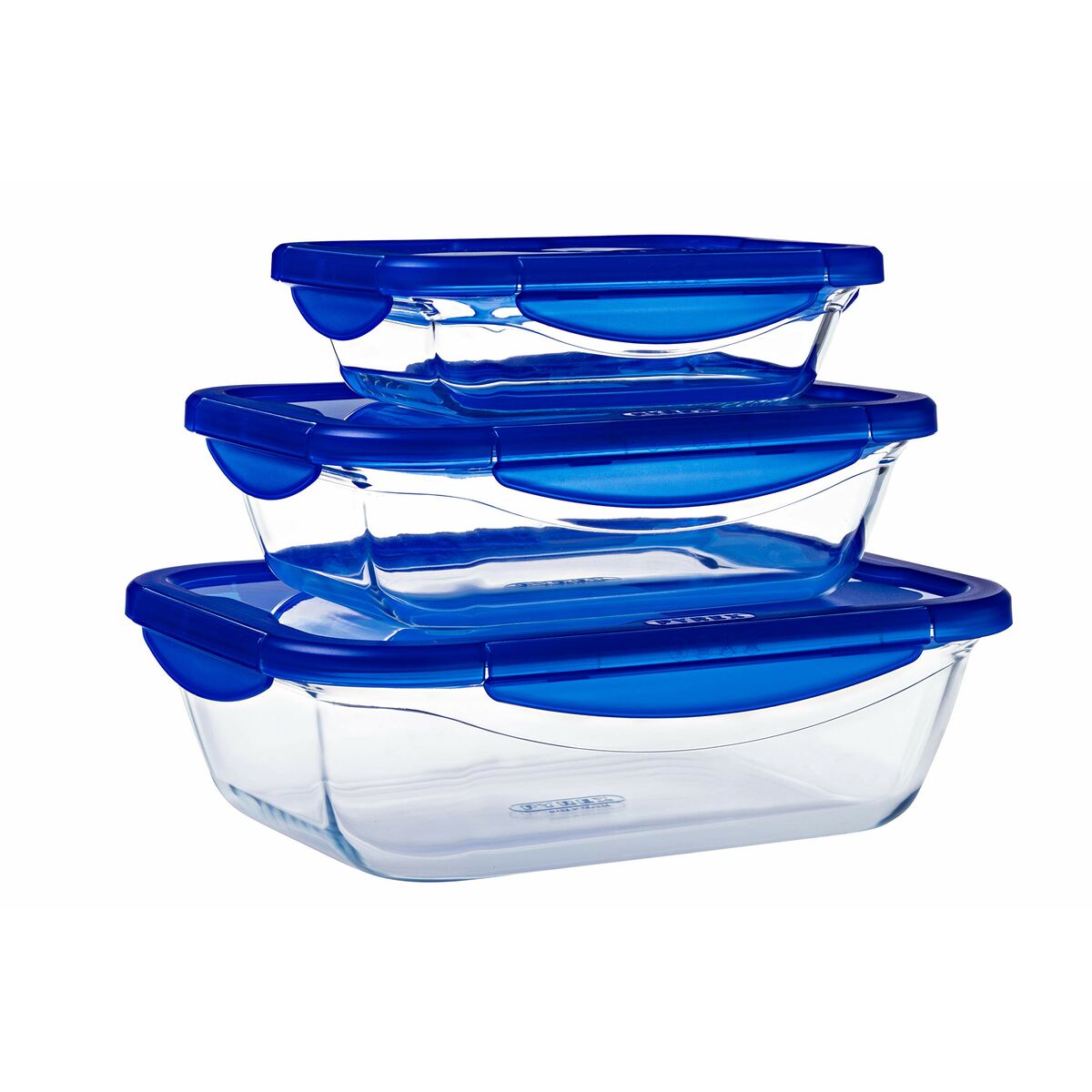 Recipiente Conservador de Alimentos Pyrex Azul Transparente Rectangular 800 ml