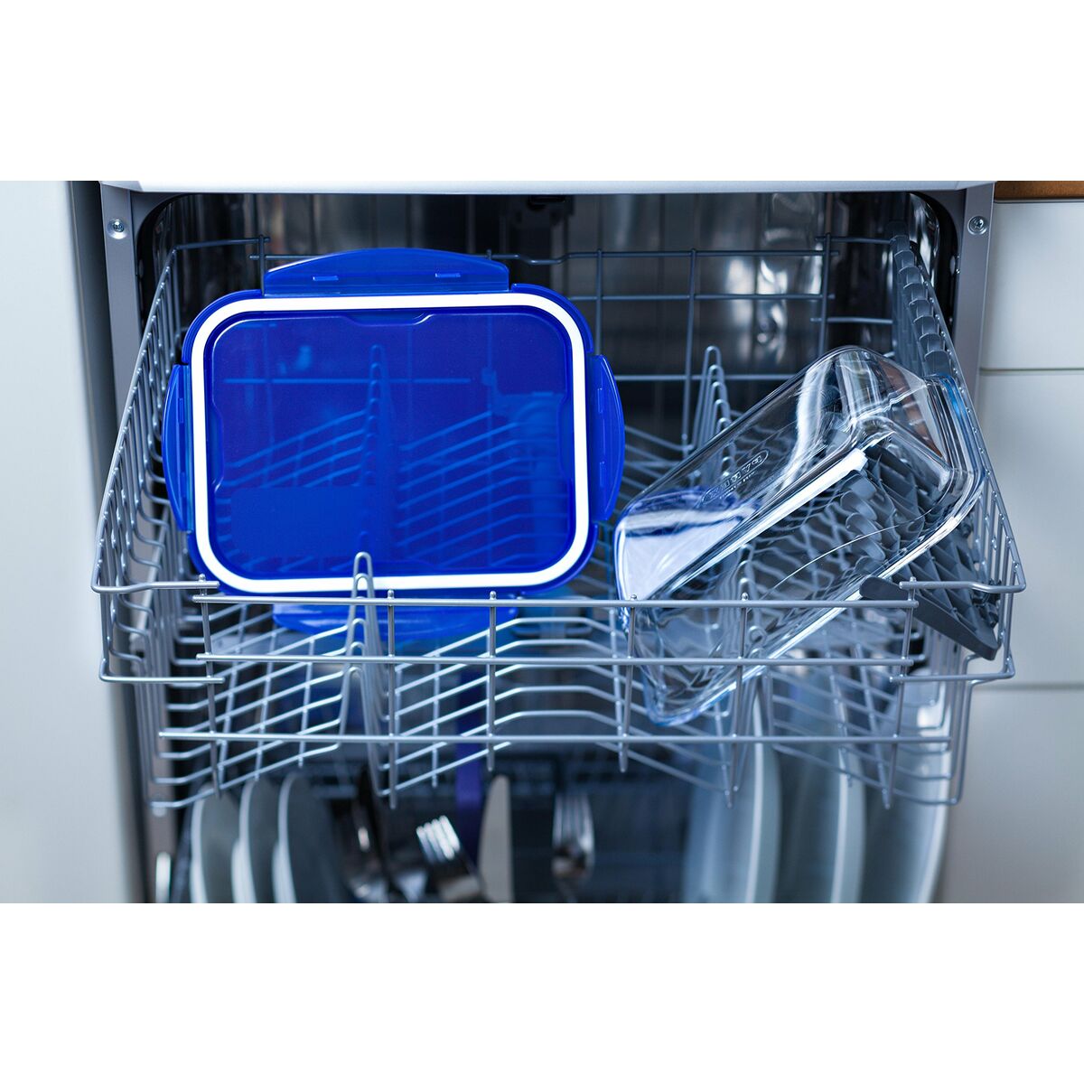 Recipiente Conservador de Alimentos Pyrex Azul Transparente Rectangular 800 ml