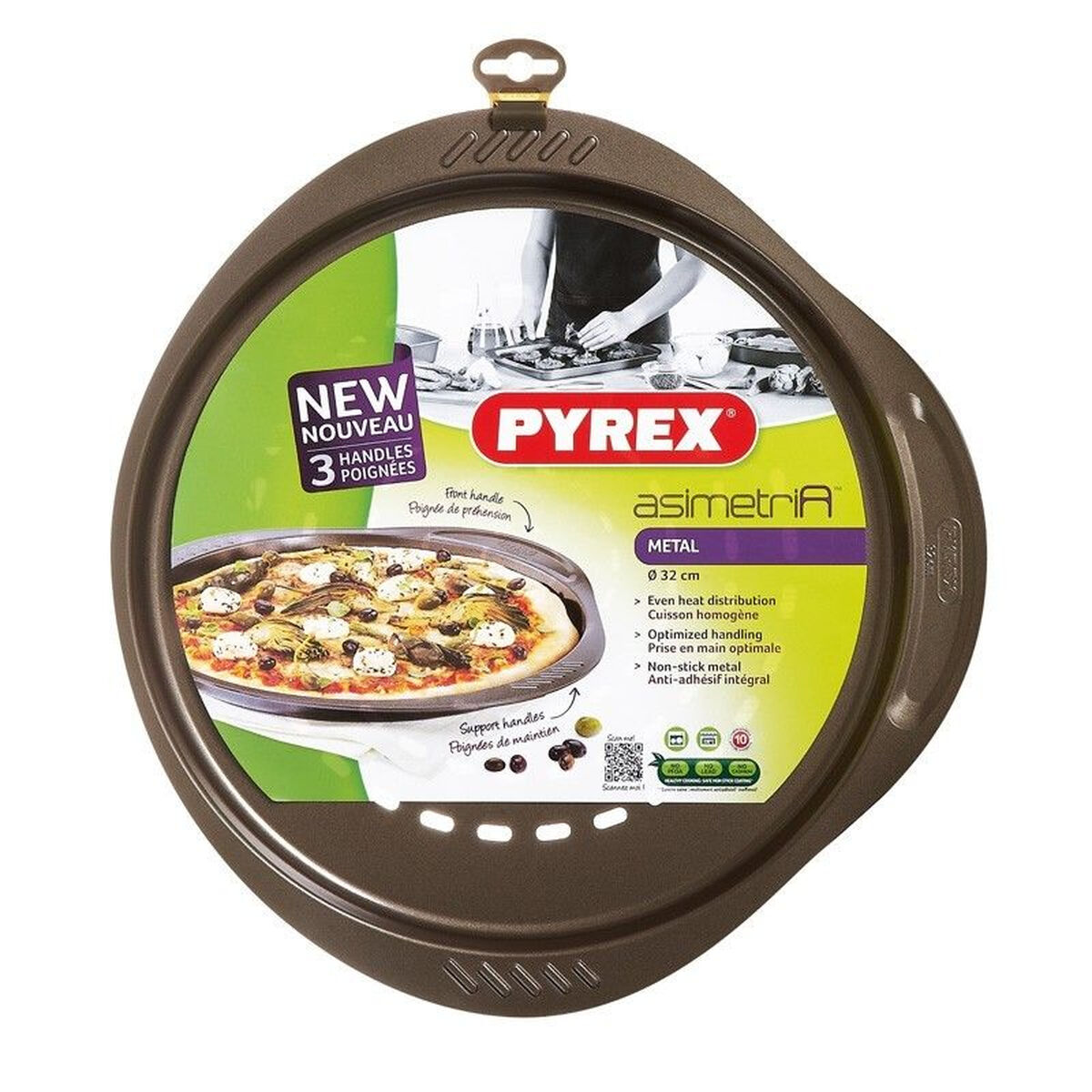 Molde para Pizza Pyrex Marrón Negro Metal