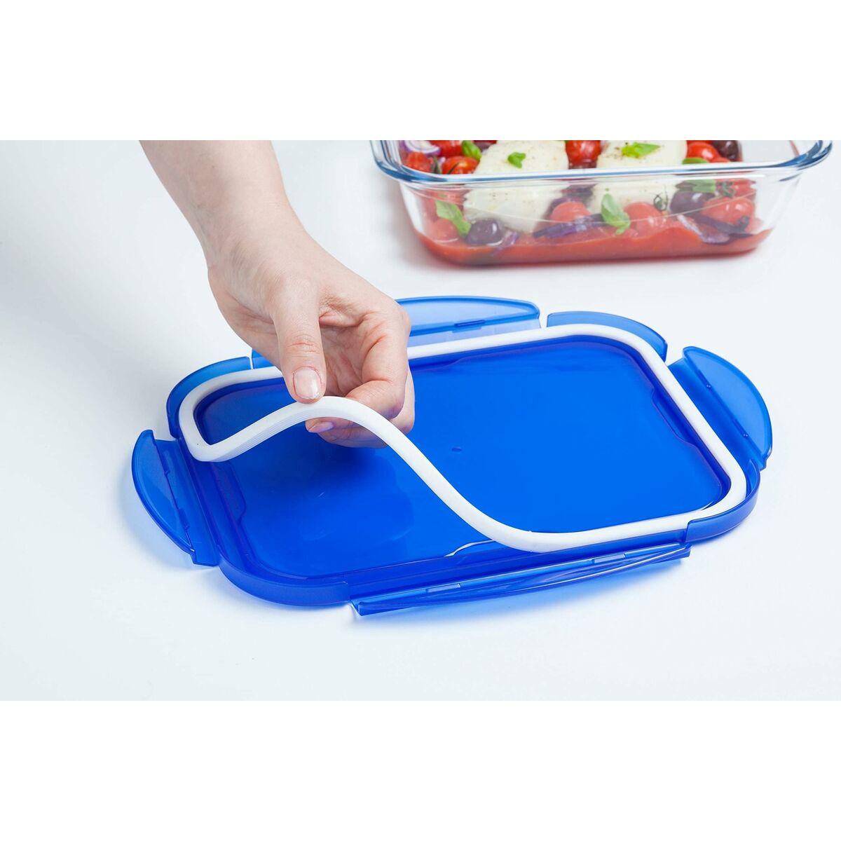 Recipiente Conservador de Alimentos Pyrex Azul Transparente Rectangular