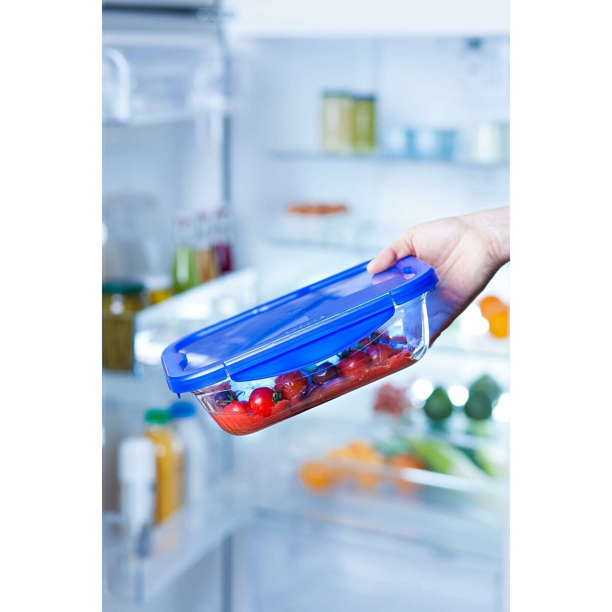 Recipiente Conservador de Alimentos Pyrex Azul Transparente Rectangular