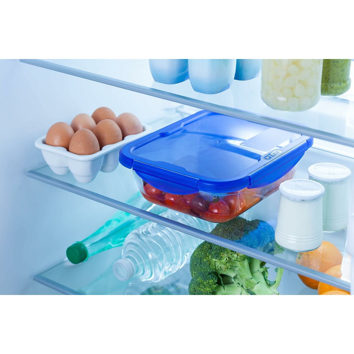 Recipiente Conservador de Alimentos Pyrex Azul Transparente Rectangular