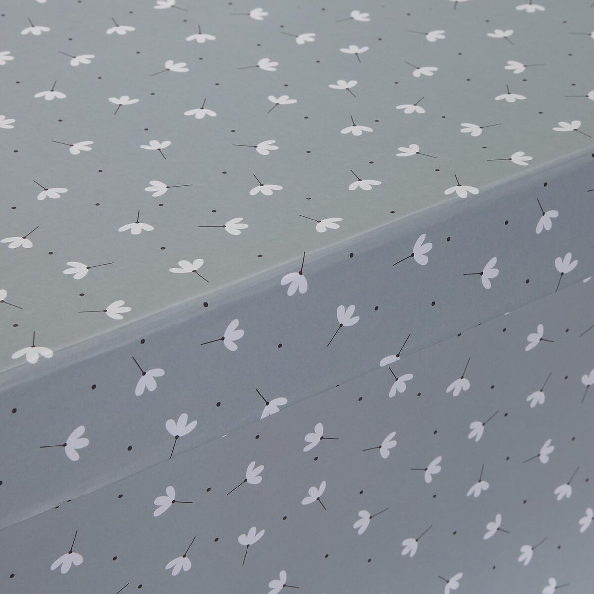 Juego de Cajas Decorativas Versa Gris Cartón Flores (15 Piezas)