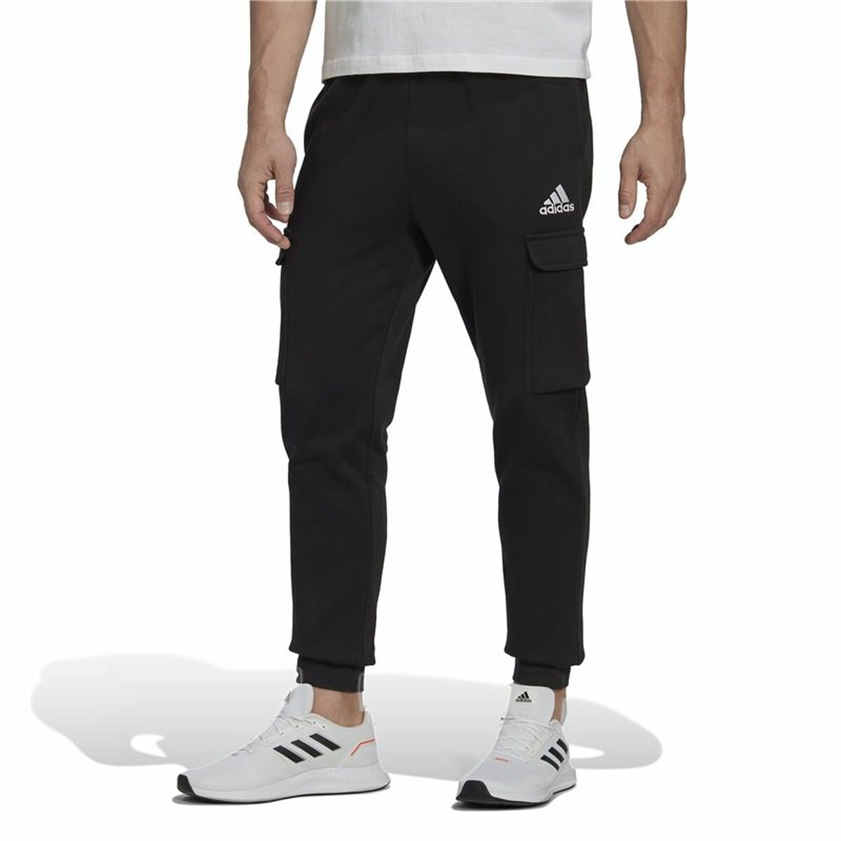 Pantalón Largo Deportivo Adidas Essentials Fleece Negro Hombre
