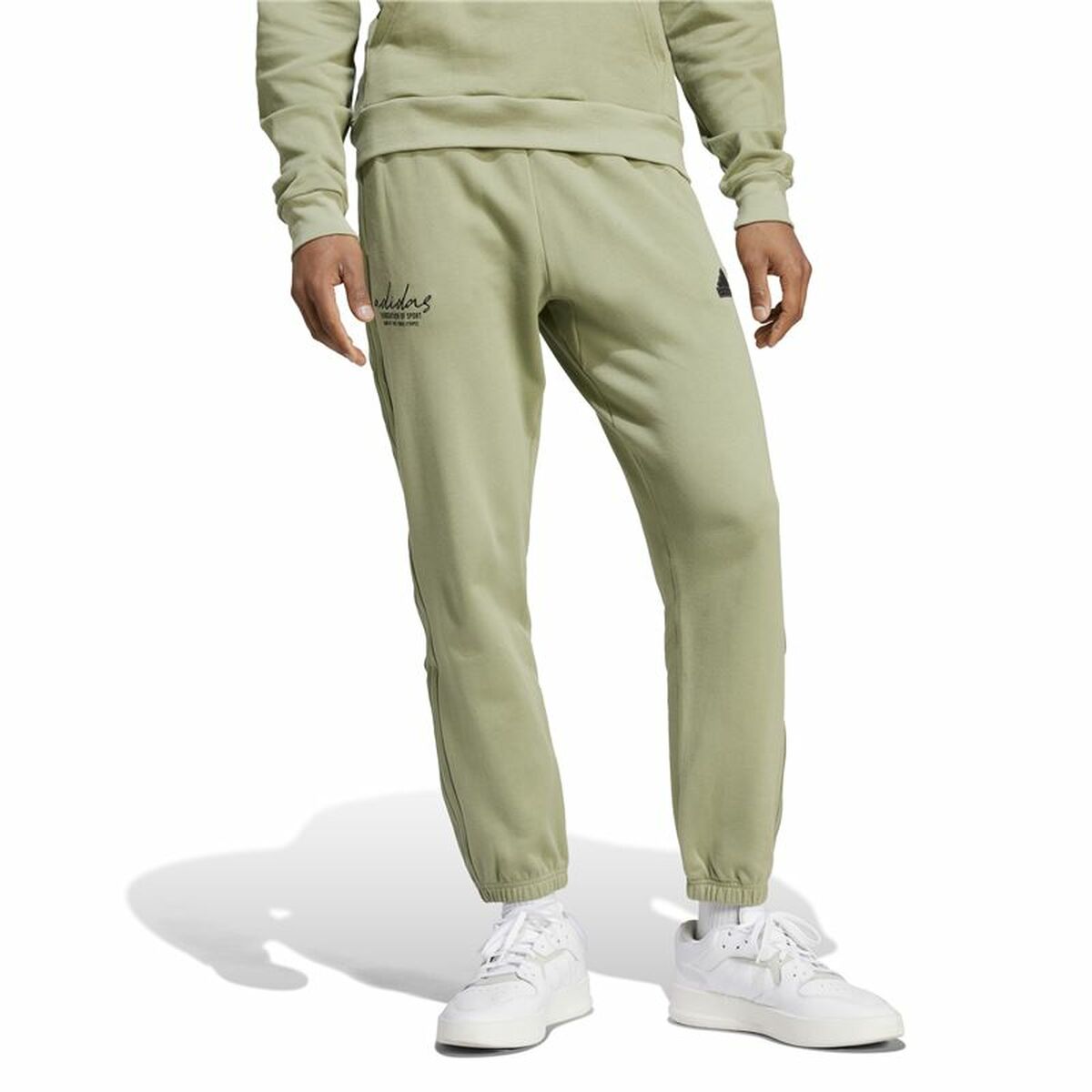 Pantalón Largo Deportivo Adidas Brand Love French Terry Verde Hombre