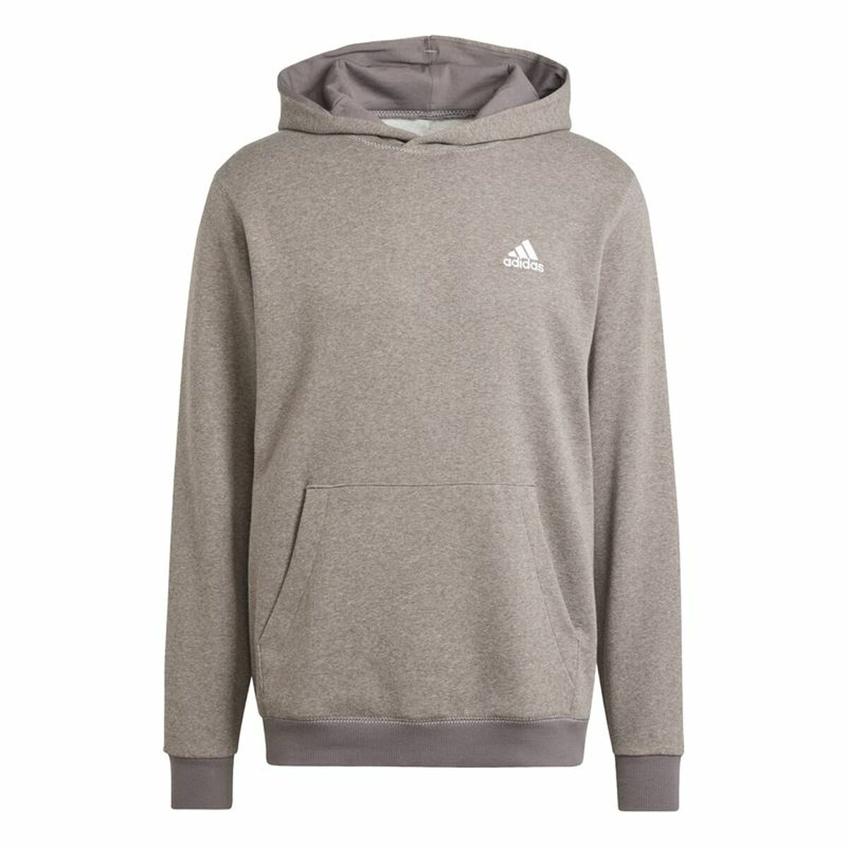 Sudadera con Capucha Hombre Adidas Seasonal Essentials Melange Hoodie Marrón Beige