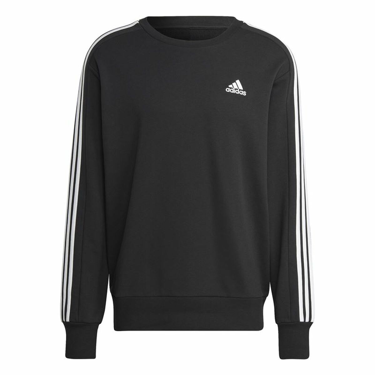 Sudadera sin Capucha Hombre Adidas 3S Ft Negro