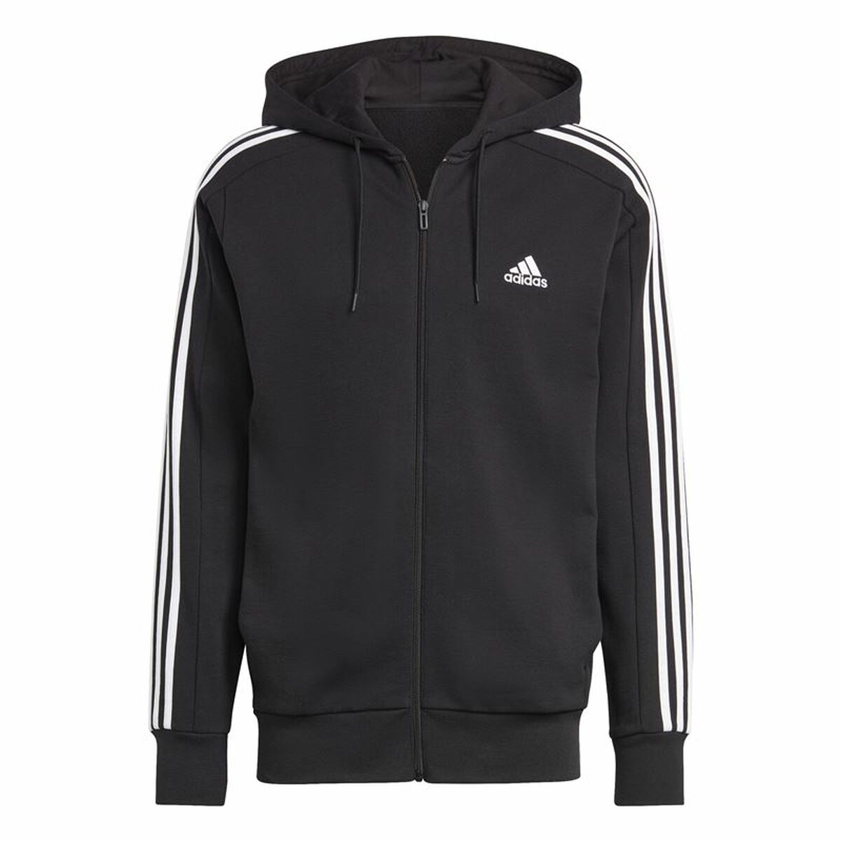 Sudadera con Capucha Hombre Adidas Essentials French Terry 3 bandas Negro