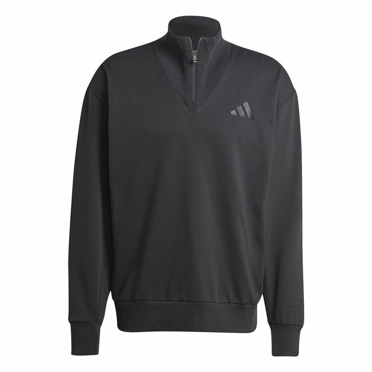 Sudadera sin Capucha Hombre Adidas All Szn Fleece 1/4 Zip Crew Negro