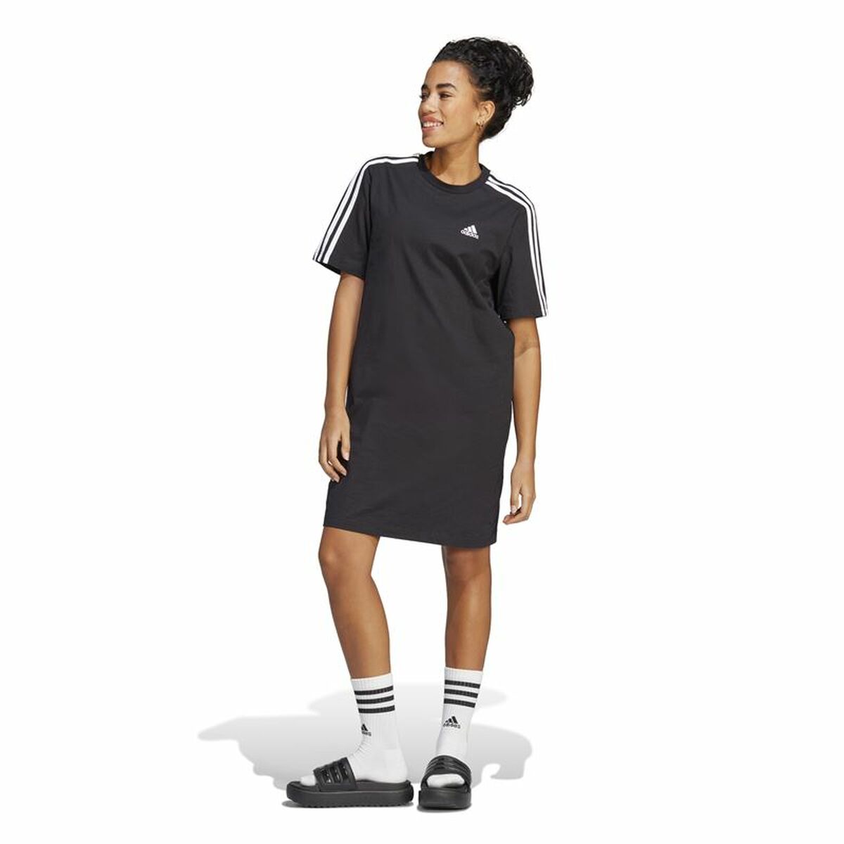 Vestido Adidas 3S Boyfriend Single Negro