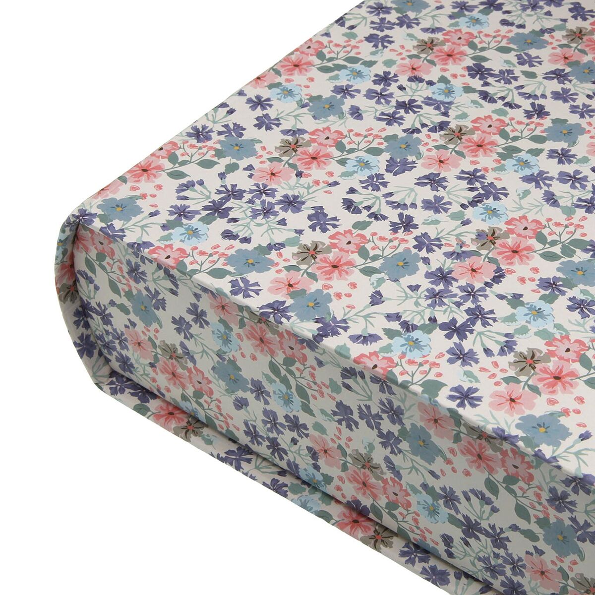 Caja Decorativa Versa Lienzo Madera MDF Flores Libro