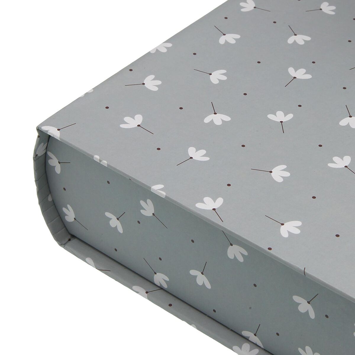 Caja Decorativa Versa Lienzo Madera MDF Flores Libro