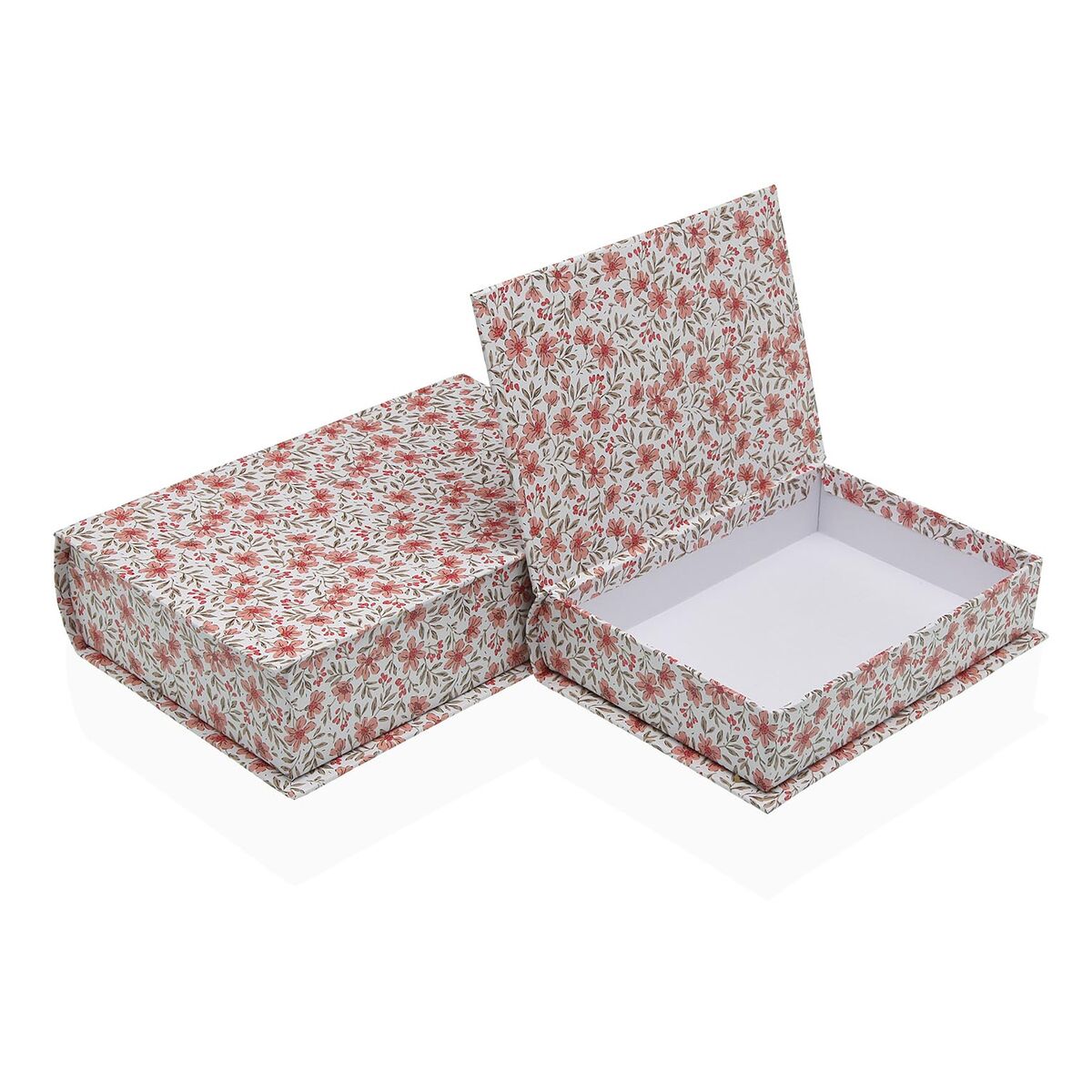 Caja Decorativa Versa Lienzo Madera MDF Libro Rosas