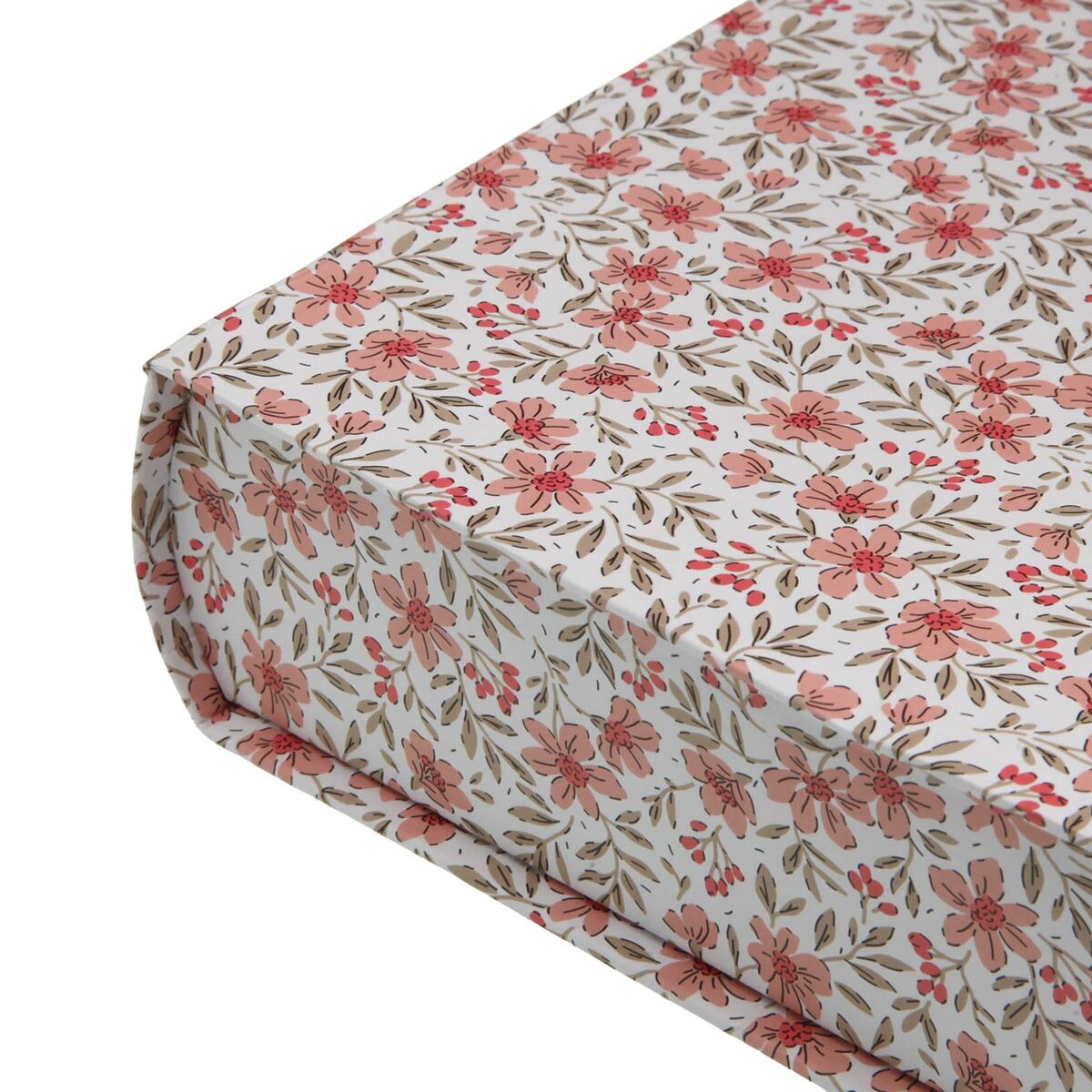 Caja Decorativa Versa Lienzo Madera MDF Libro Rosas