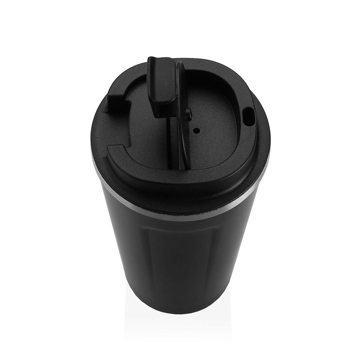 Vaso con Tapa Versa Negro Acero Polipropileno 510 ml