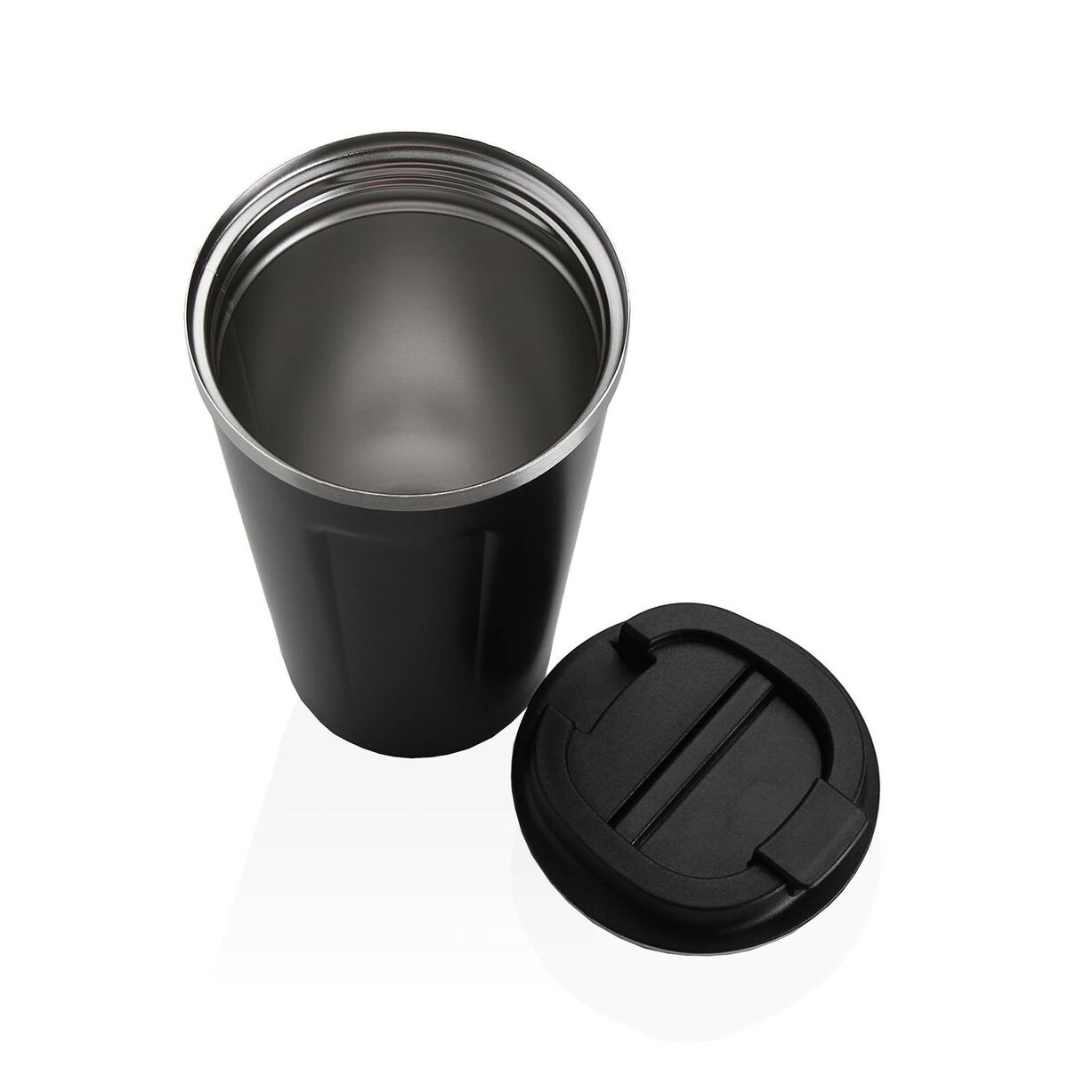 Vaso con Tapa Versa Negro Acero Polipropileno 510 ml