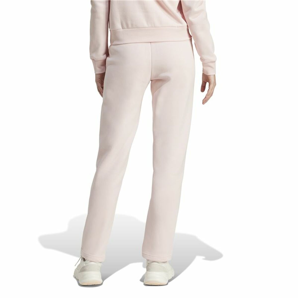 Pantalón Largo Deportivo Adidas Essentials Small Logo Feel Cozy Open Rosa Mujer