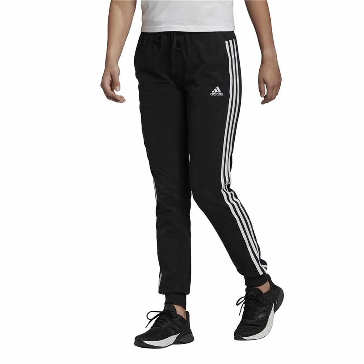 Pantalón Largo Deportivo Adidas 	3S Sj C Pt Negro Mujer