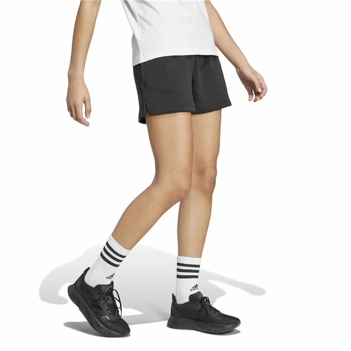 Pantalón Corto Deportivo Adidas Essentials Small Logo Fleece Shorts Negro