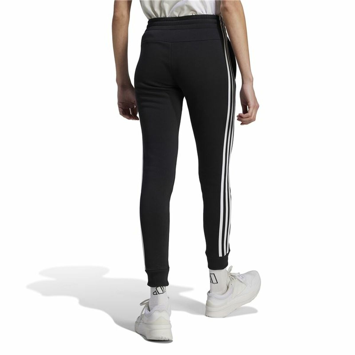 Pantalón Largo Deportivo Adidas 3S Fl C Pt Negro Mujer