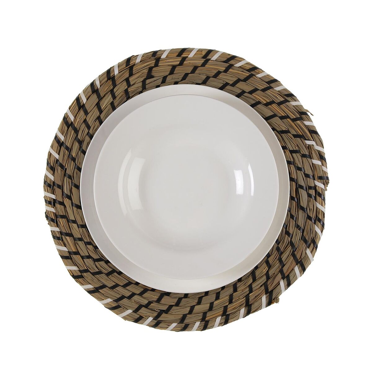 Salvamantel Versa Blanco Negro Textil Jacinto de agua 38 cm