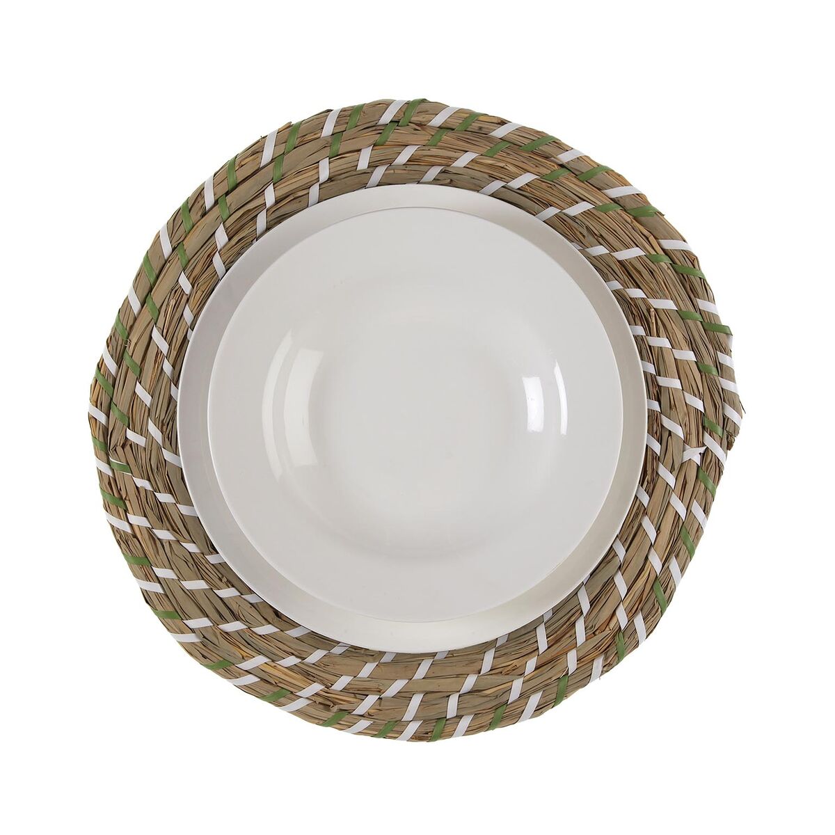 Salvamantel Versa Blanco Verde Textil Jacinto de agua 38 cm