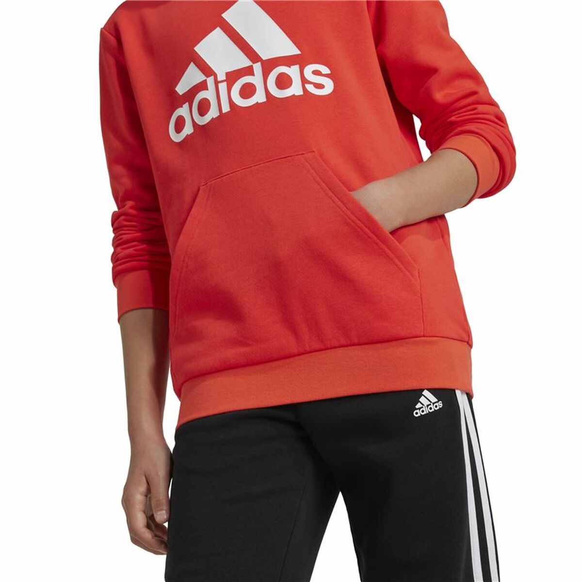 Sudadera con Capucha Niño Adidas Big Logo Essentials Rojo