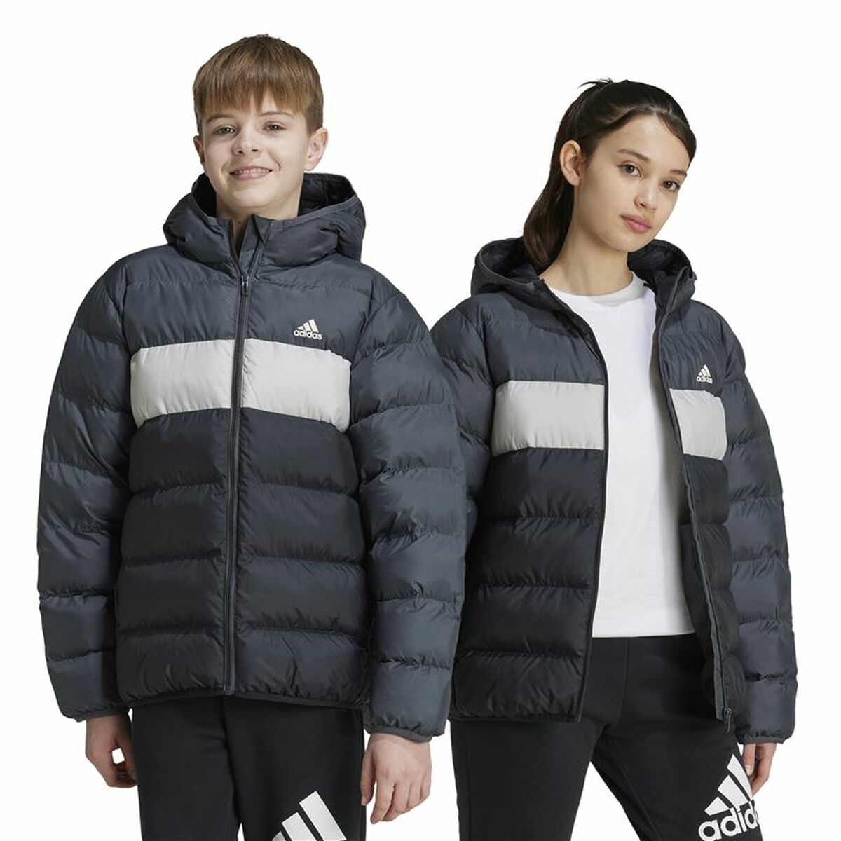 Chaqueta Deportiva para Niños Adidas Cazadora Synthetic Down Infantil Negro Gris