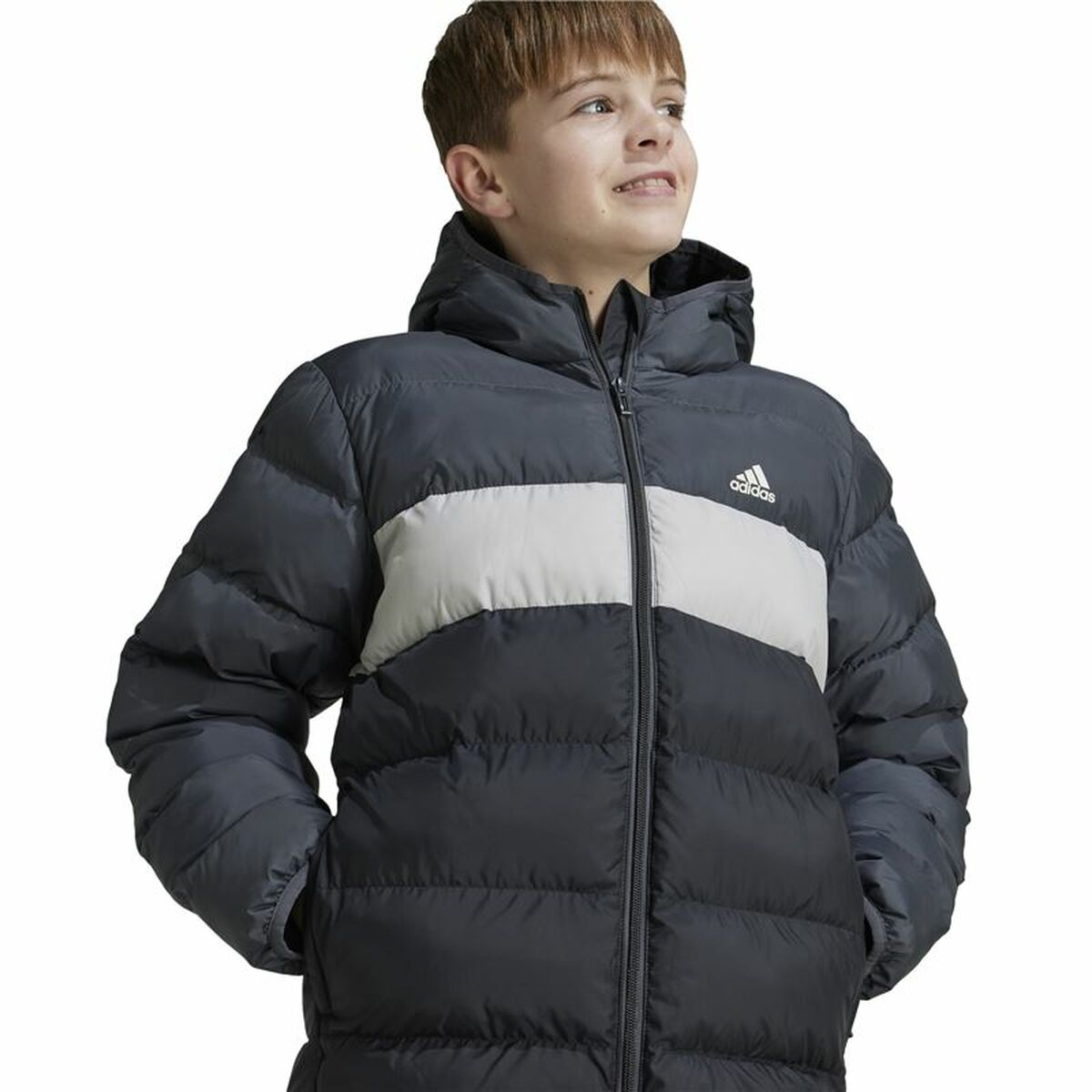 Chaqueta Deportiva para Niños Adidas Cazadora Synthetic Down Infantil Negro Gris