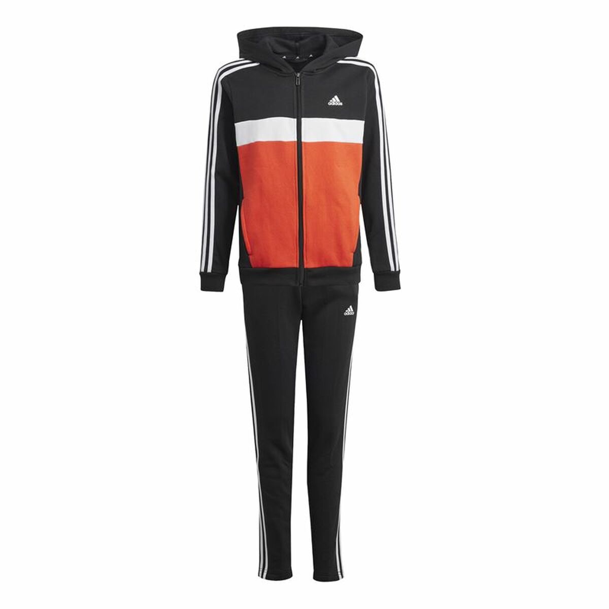 Chándal Mujer Adidas Tiberio 3-Stripes Colorblock Fleece Negro Rojo
