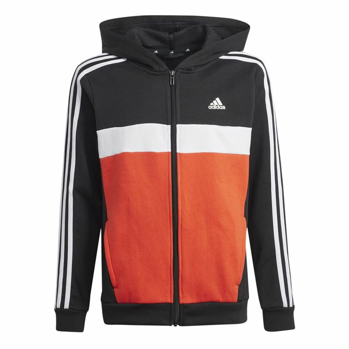 Chándal Mujer Adidas Tiberio 3-Stripes Colorblock Fleece Negro Rojo