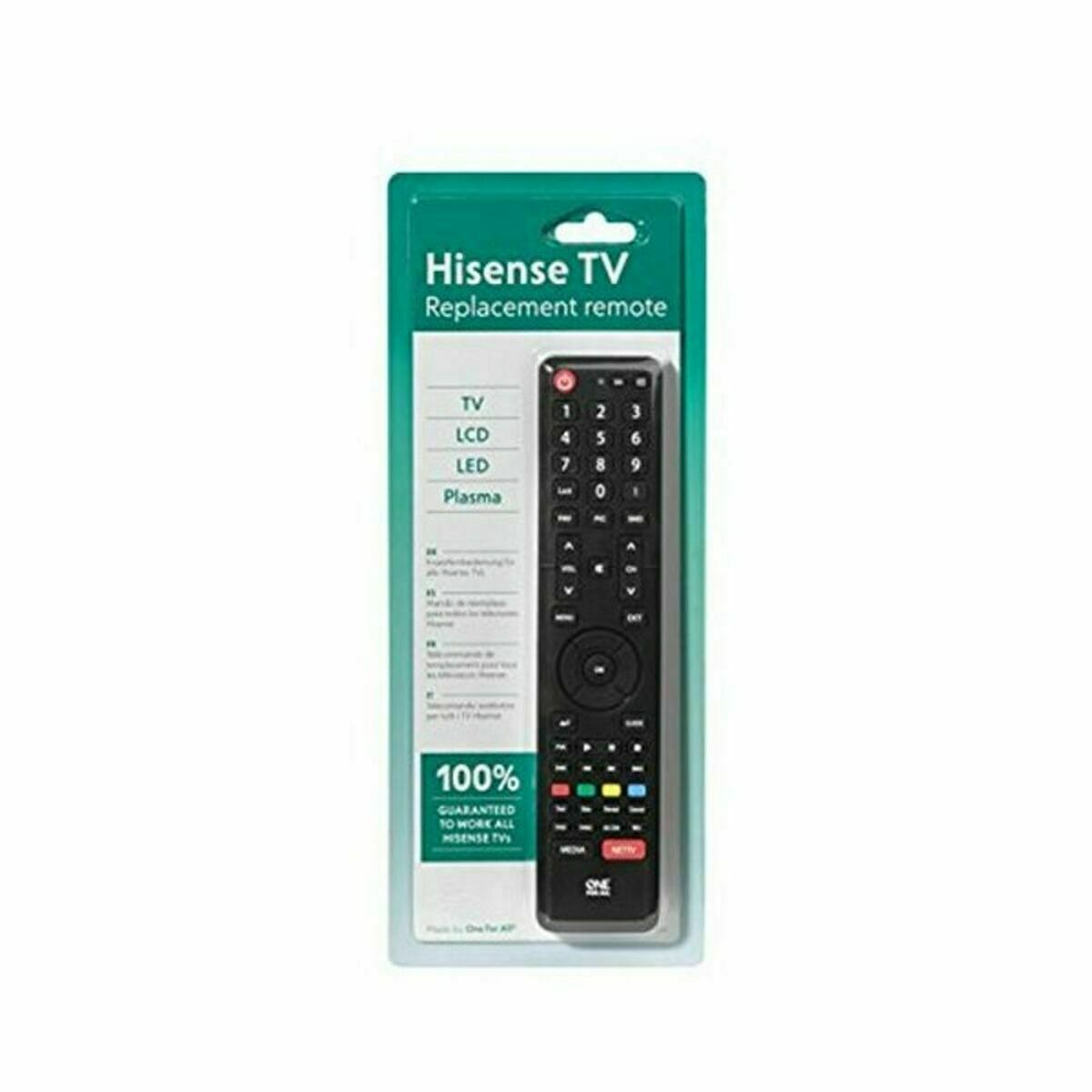 Mando a Distancia Universal para Hisense One For All Negro