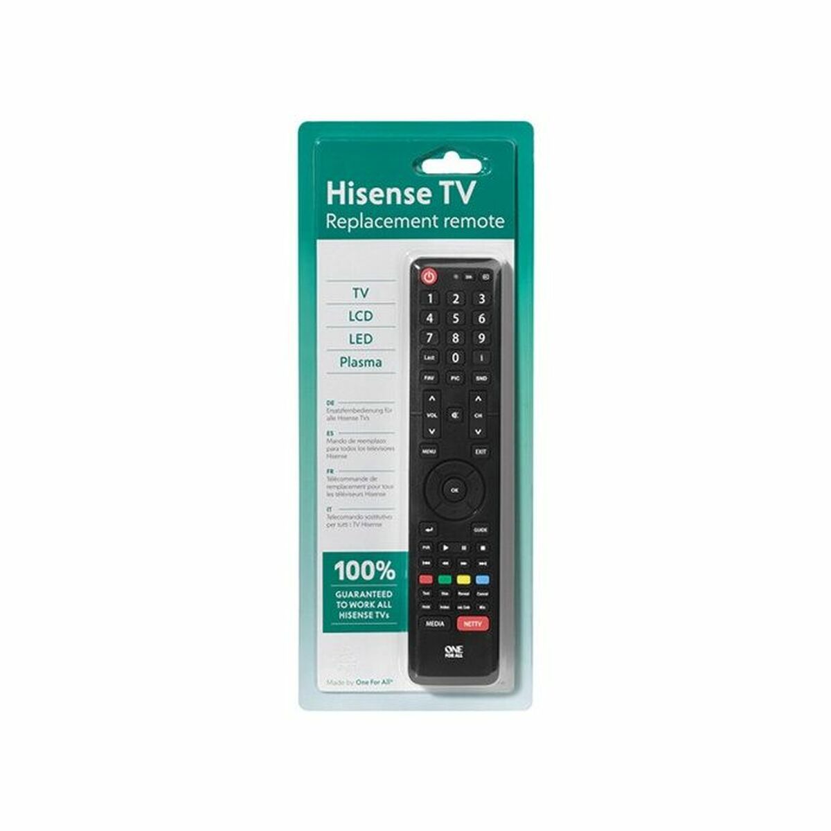 Mando a Distancia Universal para Hisense One For All Negro