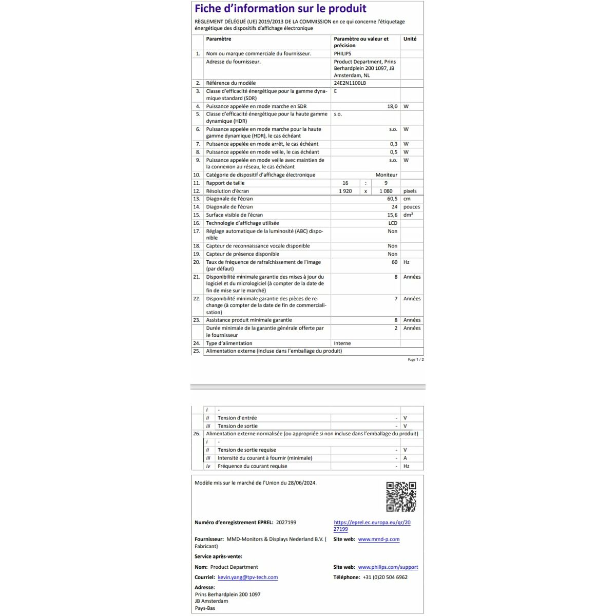 Monitor Philips 24" Full HD