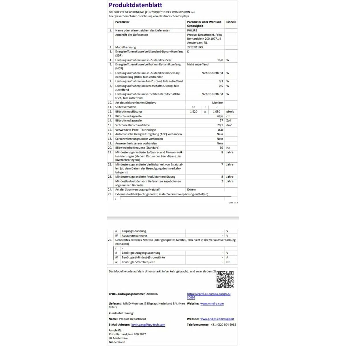 Monitor Gaming Philips Full HD 27"