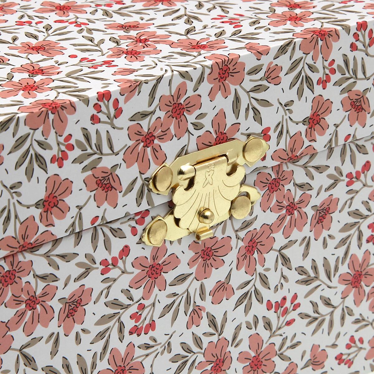 Caja-Joyero Versa Madera Madera MDF 12 x 10 x 18 cm Flores