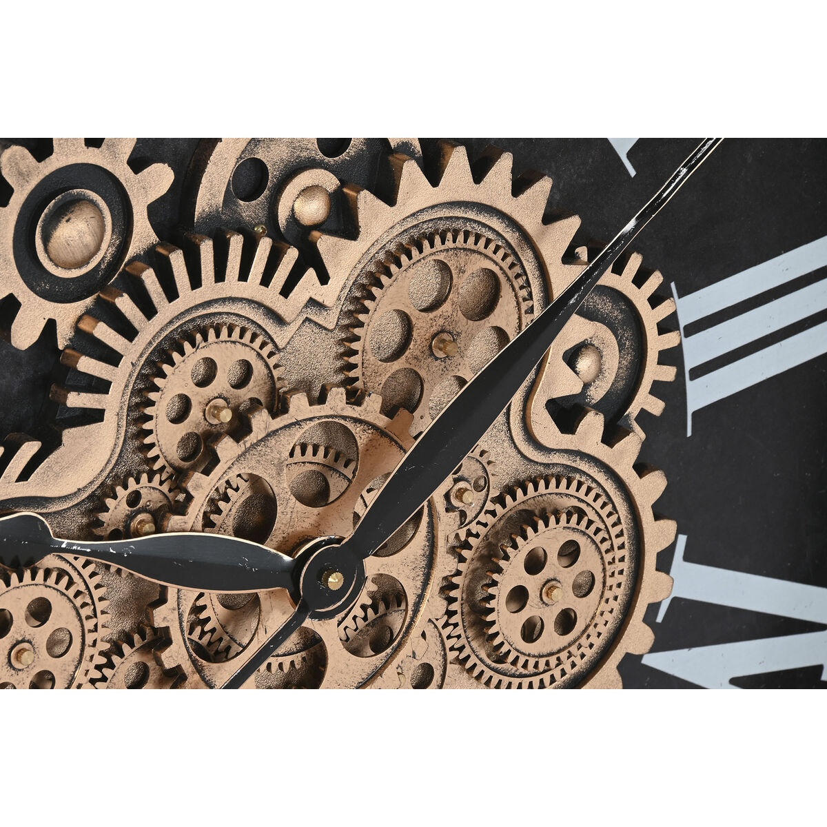 Reloj de Pared Home ESPRIT Negro Dorado Hierro 80 X 8,5 X 80 cm