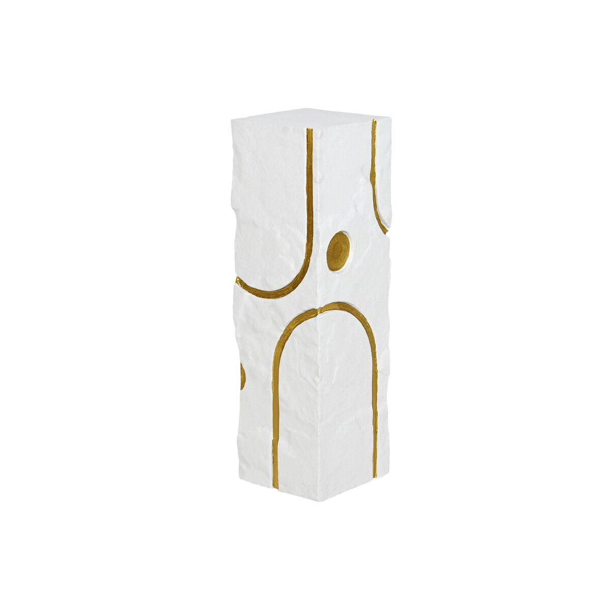 Pedestal Home ESPRIT Blanco Dorado Moderno 25 x 25 x 80 cm