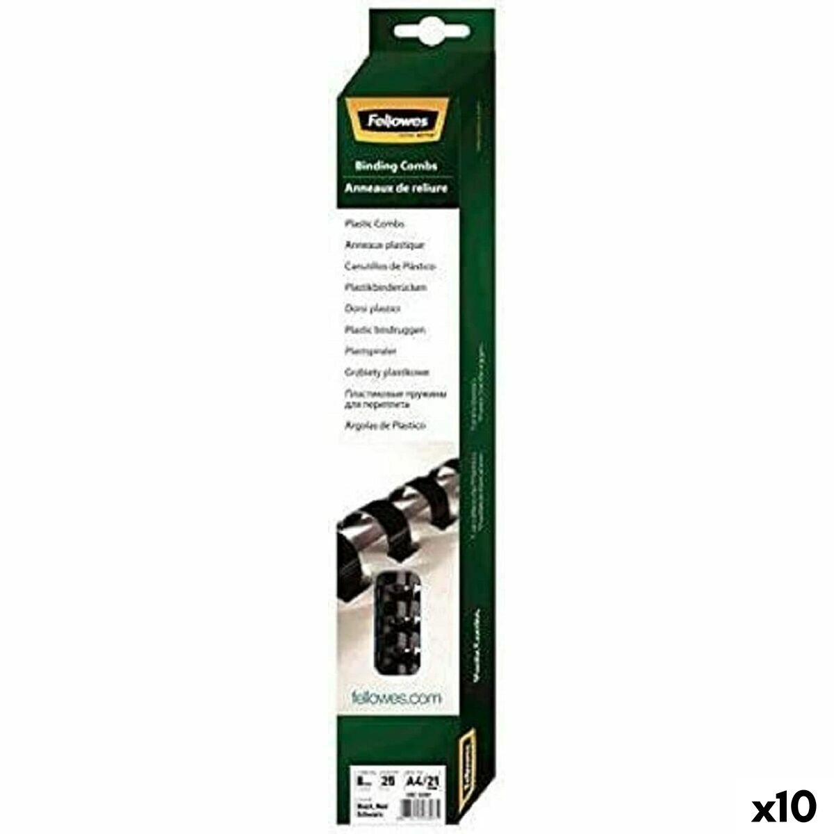 Espirales para Encuadernar Fellowes 5330702 Negro 8 mm A4 PVC Plástico (25 Unidades)