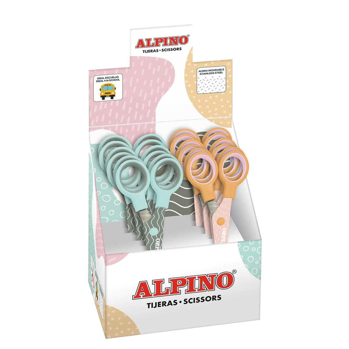Tijeras Alpino Multicolor Blanco/Naranja Acero Inoxidable 130 mm
