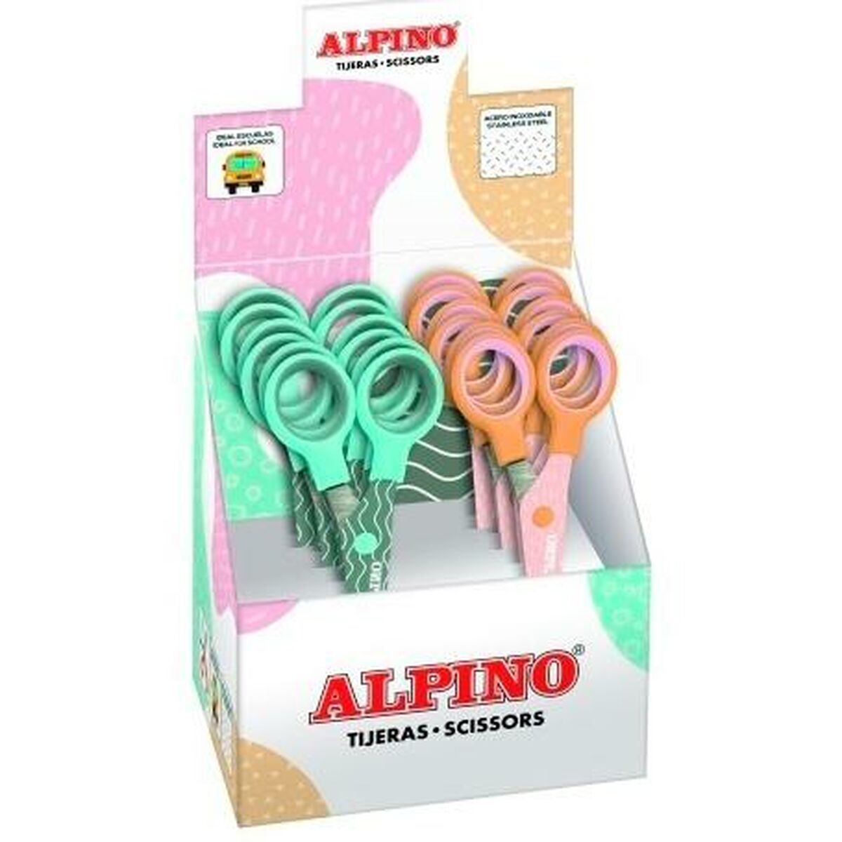 Tijeras Alpino Multicolor Blanco/Naranja Acero Inoxidable 130 mm