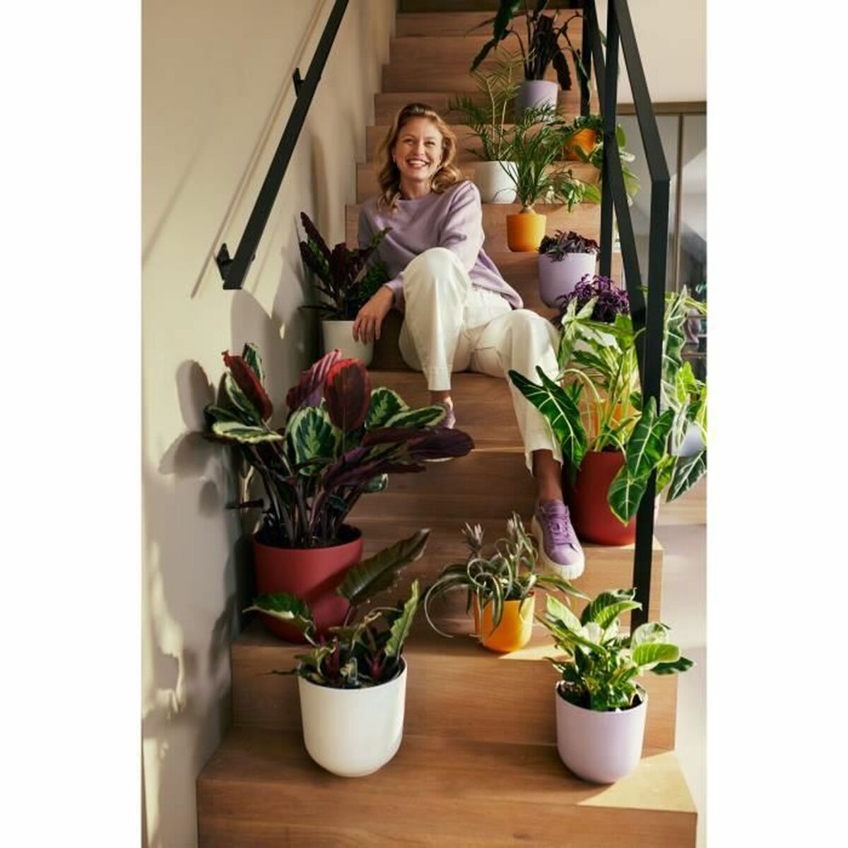 Maceta Elho Rojo Plástico Redondo