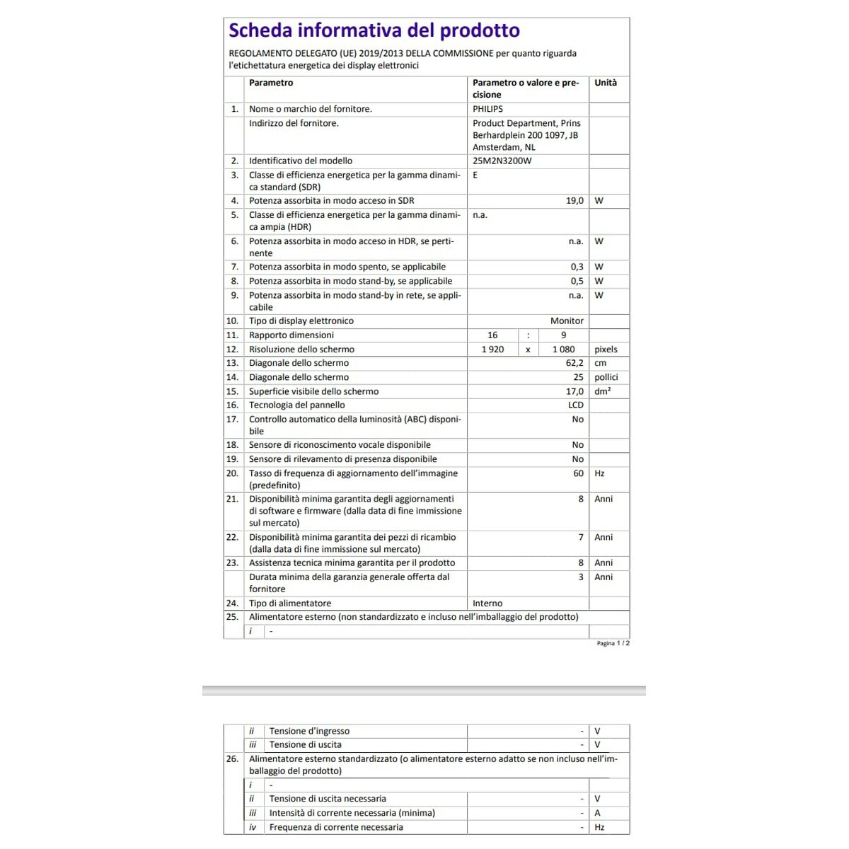 Monitor Philips 24,5" Full HD