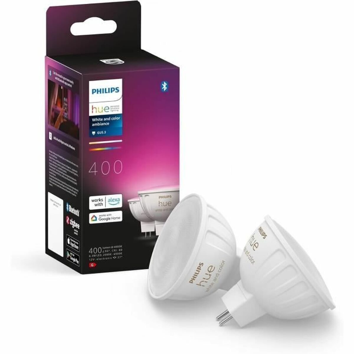 Bombilla LED Philips Blanco G 400 lm 2 Unidades (6500 K)