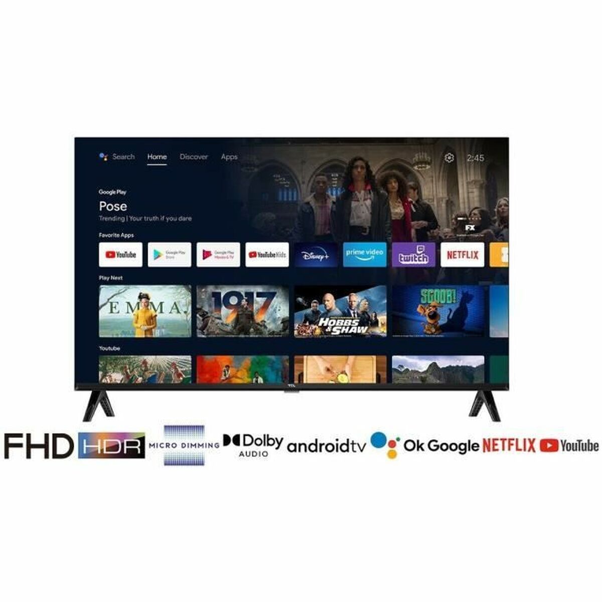 Smart TV TCL 40" Full HD LED HDR D-LED HDR10