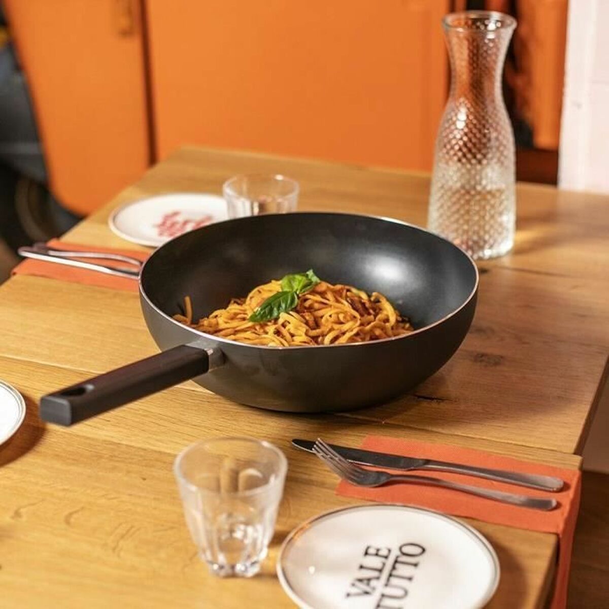 Sartén Wok Livoo Negro Aluminio Ø 32 cm