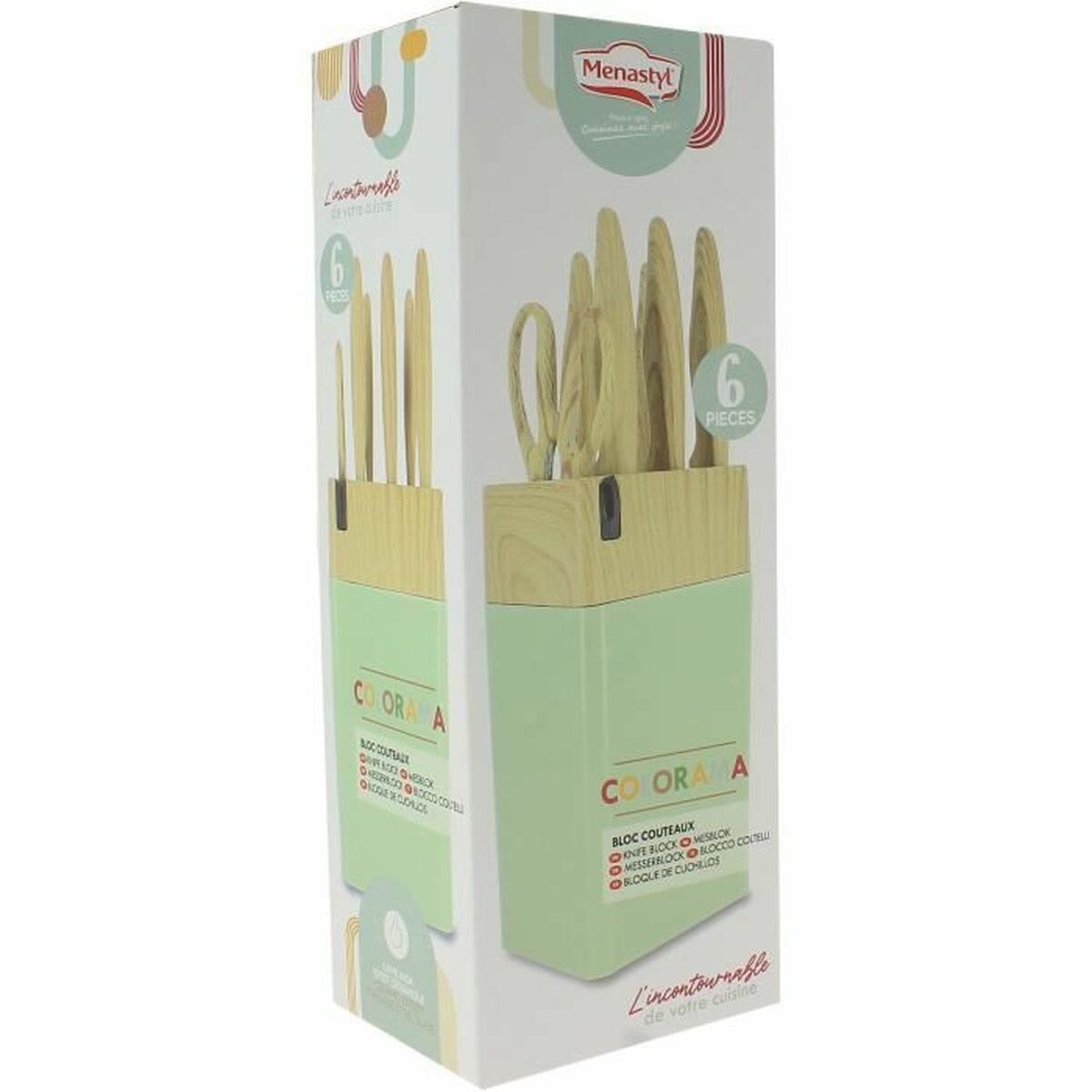 Set de Cuchillos Menastyl Polipropileno Verde 6 Piezas (6 Unidades)