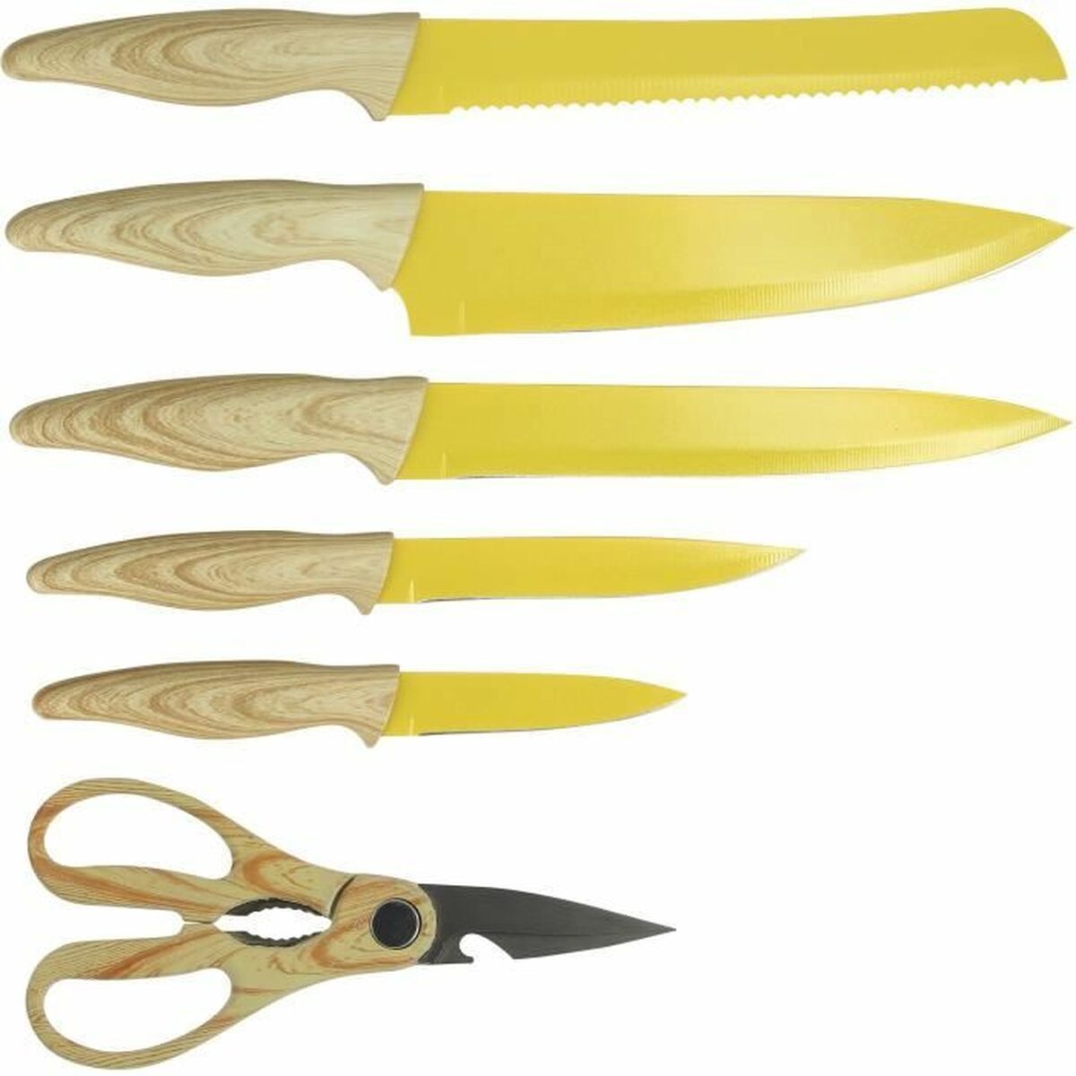 Set de Cuchillos Menastyl Amarillo Polipropileno 6 Piezas (6 Unidades)